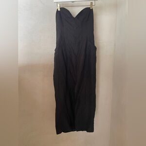Mara Hoffman Black Strapless Linen Dress